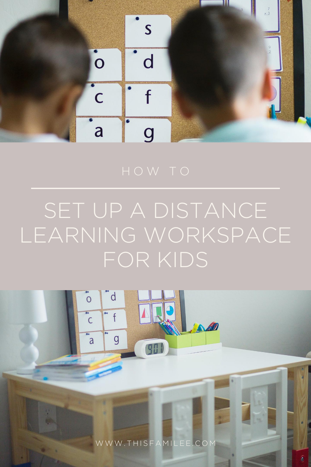 How to Set Up a Distance Learning Workspace for Kids | www.thisfamilee.com