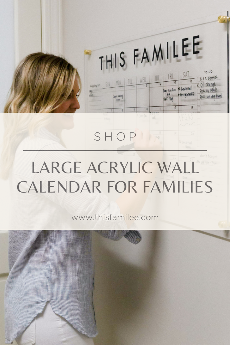 Large Acrylic Wall Calendar | www.thisfamilee.com